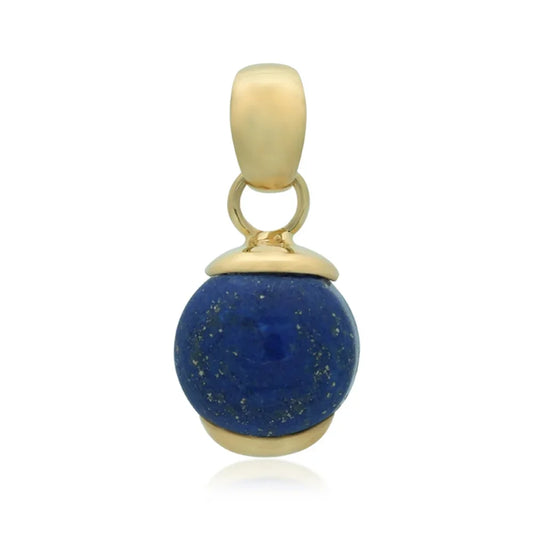 Anhänger Lapis Lazuli rund (12 mm), 2,5cm, vergoldet - MeinSchmuckShop