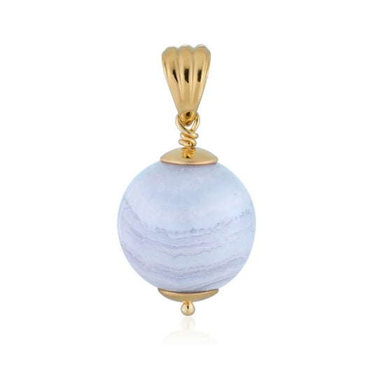 Anhänger Chalcedon Kugel (20mm), 3,2cm, vergoldet - MeinSchmuckShop