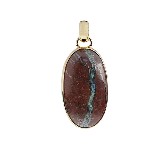 Anhänger Zarinit Oval (33 x 19mm), 4,5cm, vergoldet - MeinSchmuckShop