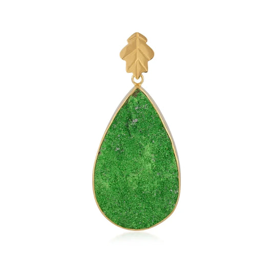 Anhänger Uwarowit, Tropfen (50 x 30mm), 6,3cm, vergoldet - MeinSchmuckShop