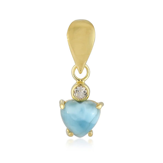 Anhänger Larimar Herz (8mm), Topas, 2,5cm - MeinSchmuckShop