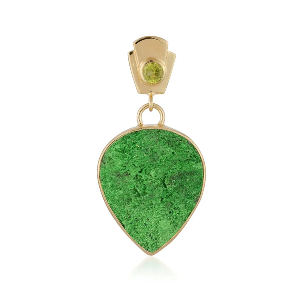 Anhänger Uwarowit, Tropfen (24 x 19mm), 3,8cm, vergoldet - MeinSchmuckShop