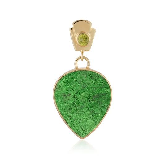 Anhänger Uwarowit, Tropfen (24 x 19mm), 3,8cm, vergoldet - MeinSchmuckShop