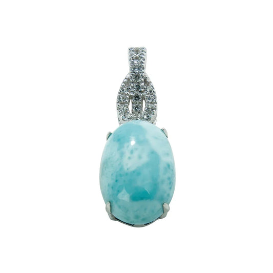 Serie 4 Anhänger Larimar, Topas, 2,7cm, rhodiniert - MeinSchmuckShop
