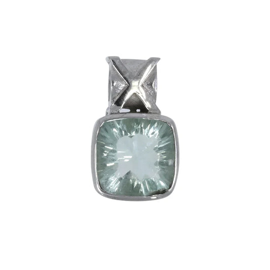 Anhänger Fluorit (grün) facettiert, 2,2cm, rhodiniert - MeinSchmuckShop