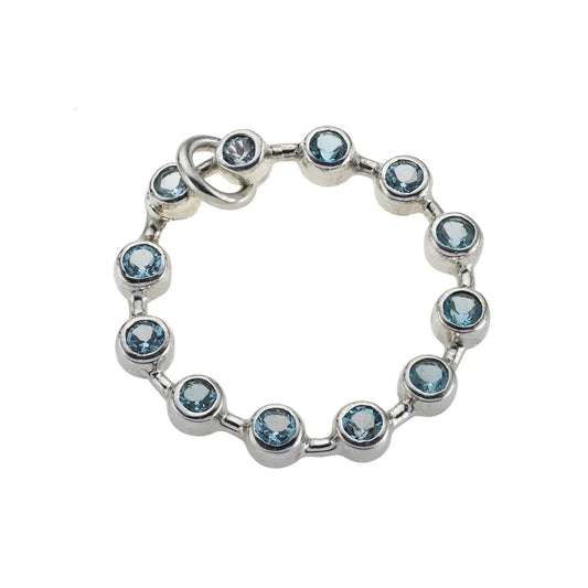 Anhänger Topas blau facettiert, 3,8cm, rhodiniert - MeinSchmuckShop