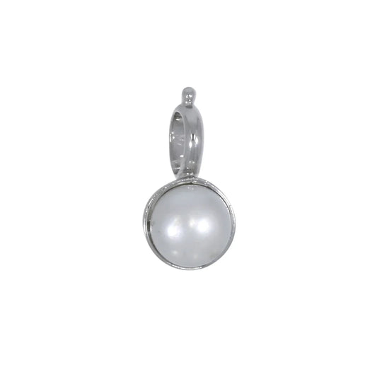 Anhänger Perle weiß (8mm), 1,8cm, rhodiniert - MeinSchmuckShop
