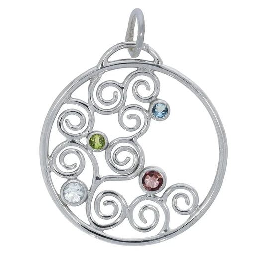 Anhänger "Wellenspiel" Peridot, Topas, Turmalin, 4,5cm - MeinSchmuckShop