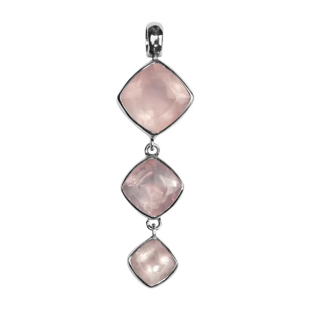 Anhänger Rosenquarz-Quadrate, 5,4cm - MeinSchmuckShop