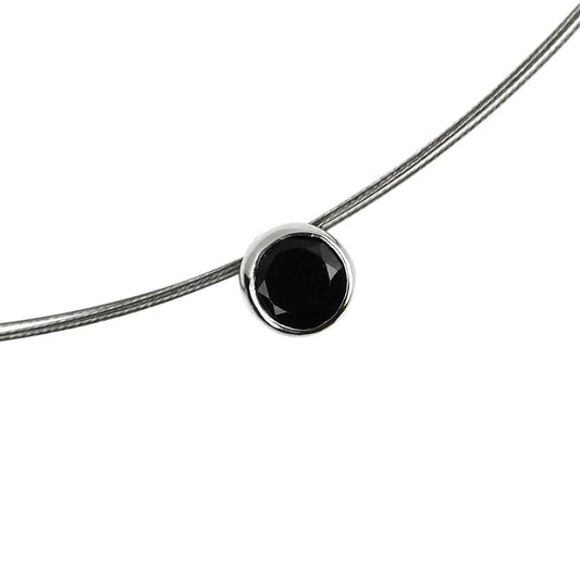 Anhänger Spinell schwarz (8mm) facettiert, 1,0cm, rhodiniert - MeinSchmuckShop