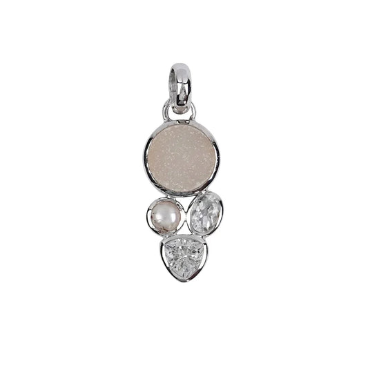 Anhänger Achat (Druzy), Topas, Perle , 3,5cm - MeinSchmuckShop