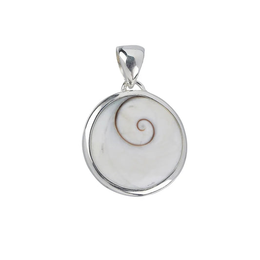 Anhänger Shivas Auge (23mm), rund, 3,4cm, rhodiniert - MeinSchmuckShop