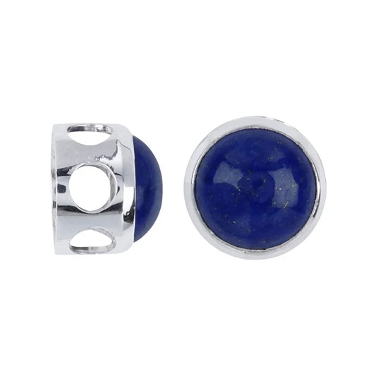 Anhänger Lapis Lazuli rund (12mm), 1,4cm, rhodiniert - MeinSchmuckShop