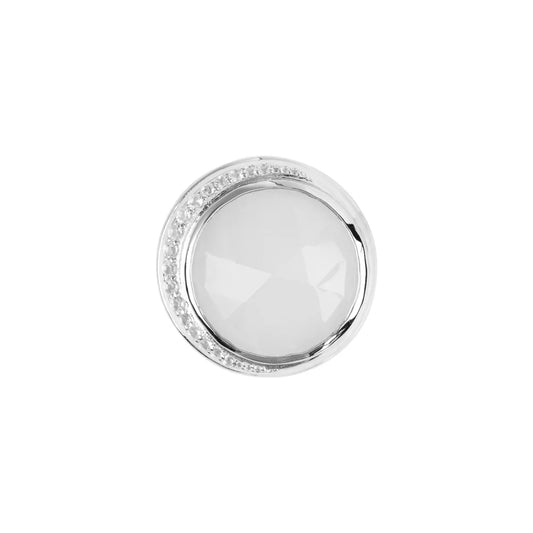 Anhänger Mondstein weiß (20mm), Topas weiß, 2,6cm, rhodiniert - MeinSchmuckShop