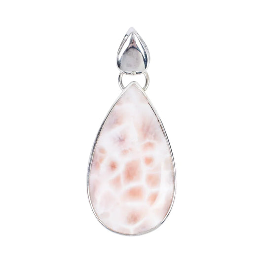 Anhänger Natrolith Tropfen, 4,8cm, rhodiniert - MeinSchmuckShop