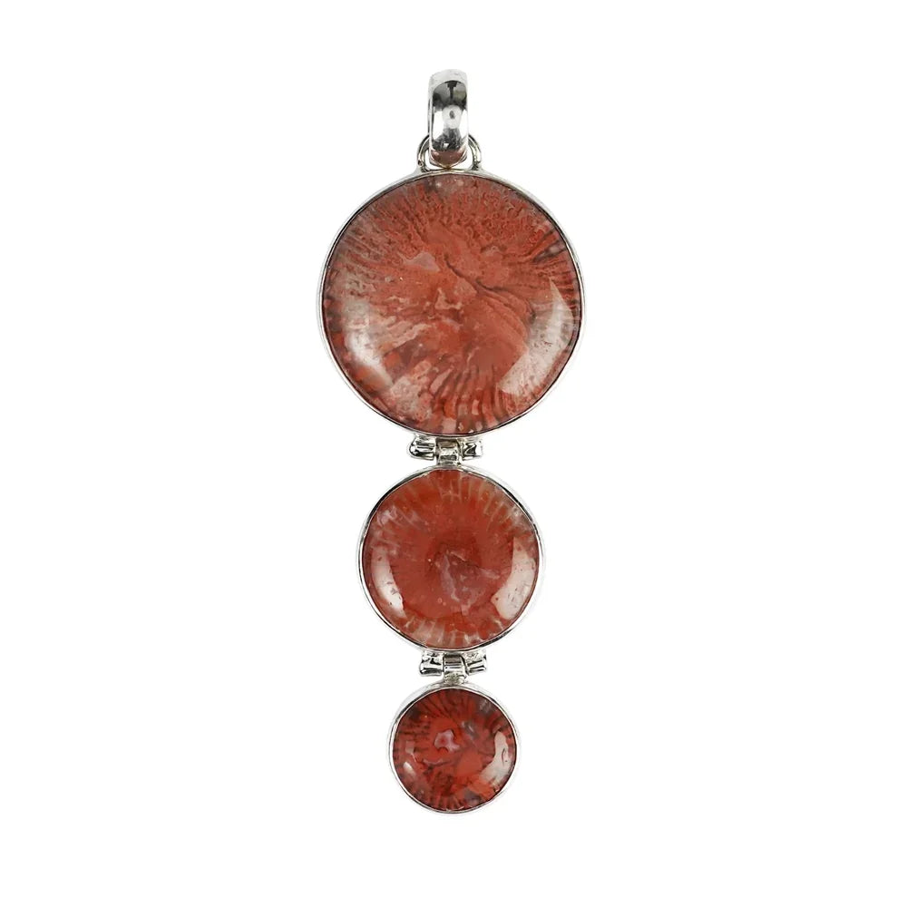 Anhänger Hornkoralle, rund (10 - 21mm), 5,8cm, rhodiniert - MeinSchmuckShop