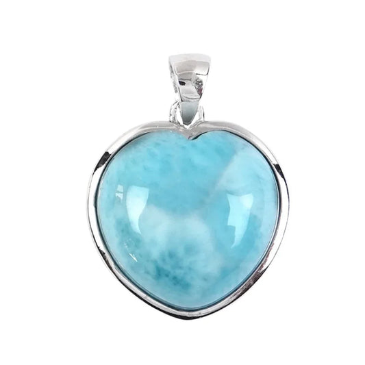Anhänger Larimar, Herz (16 x 16mm), 2,7cm, rhodiniert - MeinSchmuckShop