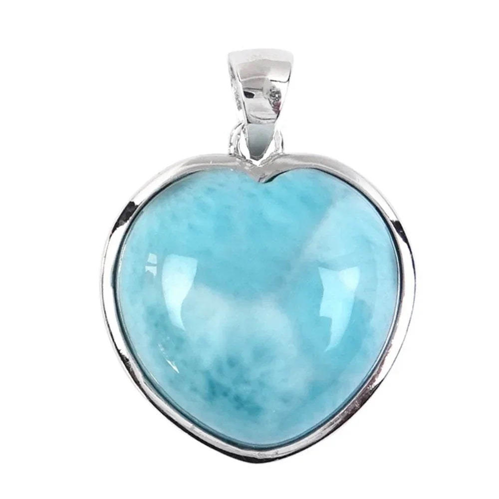 Anhänger Larimar, Herz (20 x 20mm), 3,0cm, rhodiniert - MeinSchmuckShop