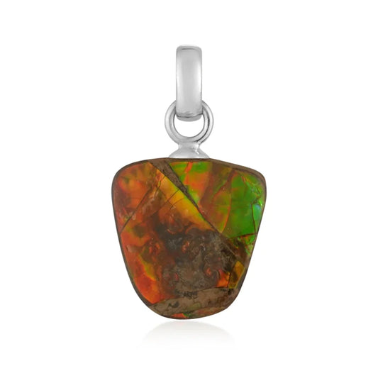 Anhänger Ammolith Freeform, 2,7 - 3,7cm, rhodiniert - MeinSchmuckShop