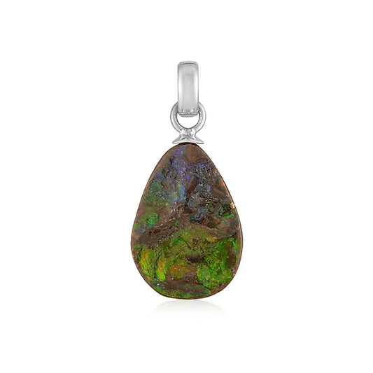 Anhänger Ammolith Freeform, 1,6 - 2,0cm, rhodiniert - MeinSchmuckShop