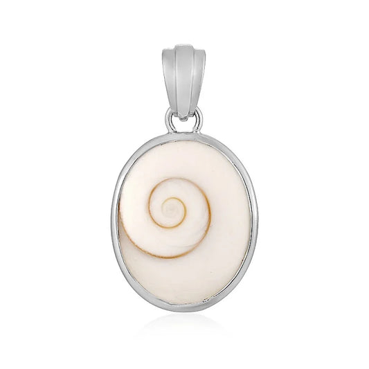 Anhänger Shivas Auge (22 x 18mm), Oval, 3,5cm, rhodiniert - MeinSchmuckShop