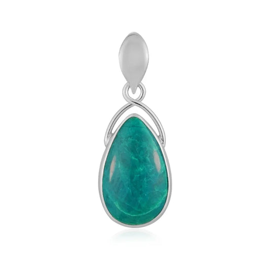 Anhänger Atacama-Opal Tropfen (22 x 14mm), 3,2cm, rhodiniert - MeinSchmuckShop