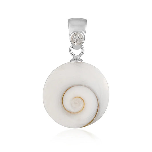 Anhänger Shivas Auge (22mm), rund, Topas, 3,6cm, rhodiniert - MeinSchmuckShop