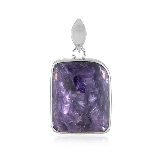 Anhänger Charoit, Freeform (28 x 20mm), 4,4cm, rhodiniert - MeinSchmuckShop