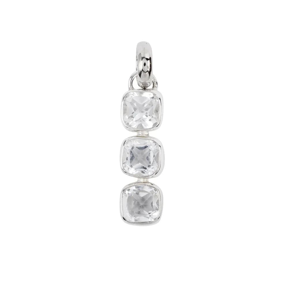Anhänger Topas weiß Cushion (6 x 6mm), 3,0cm, platiniert - MeinSchmuckShop