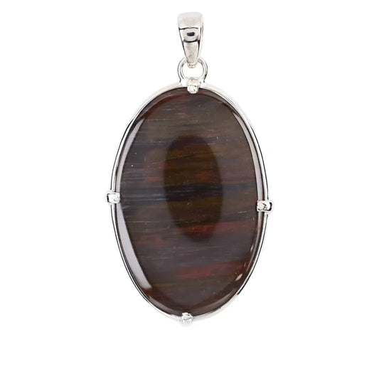 Anhänger versteinertes Holz Oval (40 x 25mm), 5,5cm, platiniert - MeinSchmuckShop