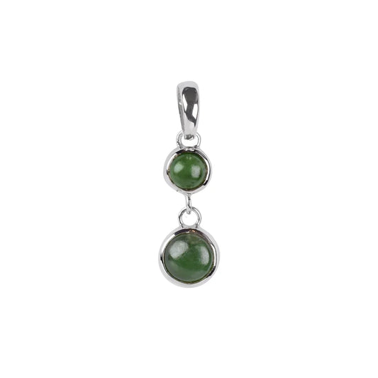 Anhänger Nephrit-Jade, Kreise, 3,1cm, platiniert - MeinSchmuckShop