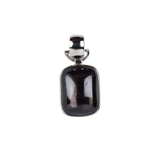 Anhänger Hypersthen Rechteck (20 x 15mm), 3,5cm, platiniert - MeinSchmuckShop