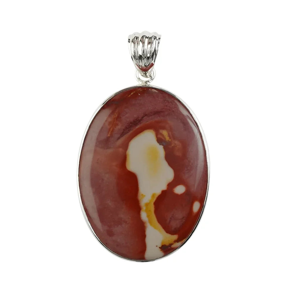 Anhänger Mookait, Oval (40 x 30mm), 5,0cm, platiniert - MeinSchmuckShop
