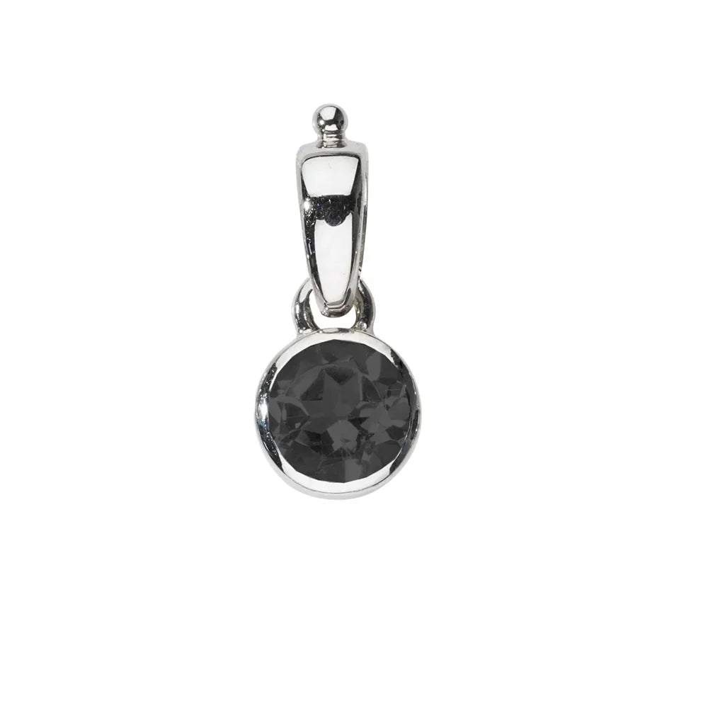 Anhänger Spinell, rund (6mm), 1,8cm, platiniert - MeinSchmuckShop