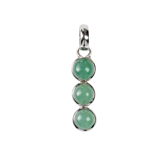 Anhänger Aventurin rund (6mm), 3,0cm, platiniert - MeinSchmuckShop