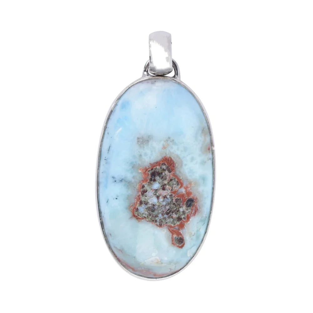 Anhänger Larimar Oval (30 x 22mm), 4,4cm, platiniert - MeinSchmuckShop