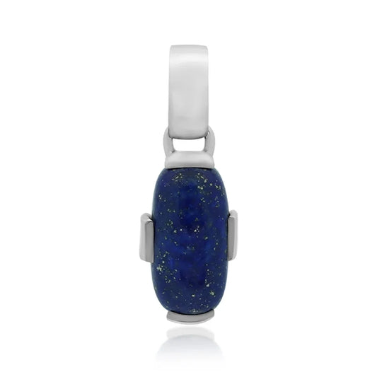 Anhänger Lapis Lazuli Rechteck (15 x 8mm), 2,8cm, platiniert - MeinSchmuckShop