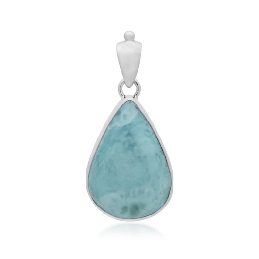 Anhänger Larimar, Tropfen (24 x 15 mm),3,7cm, platiniert - MeinSchmuckShop