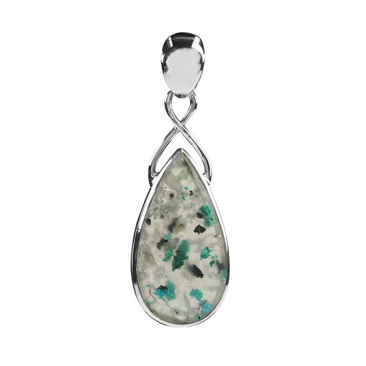 Anhänger Gem Silica Tropfen (27 x 14 mm), 4,6cm, platiniert - MeinSchmuckShop