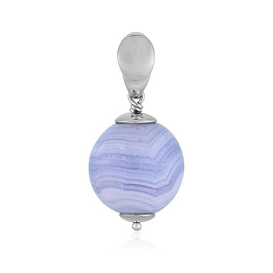 Anhänger Chalcedon Kugel (20mm), 3,2cm, platiniert - MeinSchmuckShop