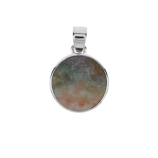 Anhänger Chalcedon (multicolour), rund (15mm), 2,8cm, platiniert - MeinSchmuckShop