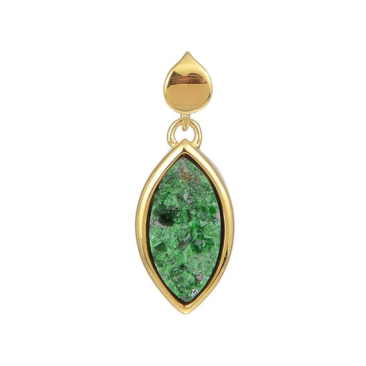 Anhänger Uwarowit, Marquise (12 x 6mm), 2,1cm, vergoldet - MeinSchmuckShop