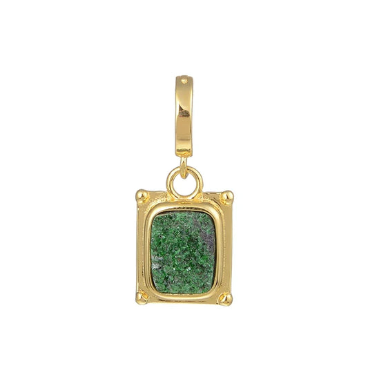 Anhänger Uwarowit, Rechteck (9 x 7mm), 2,5cm, vergoldet, Vario-Clip - MeinSchmuckShop