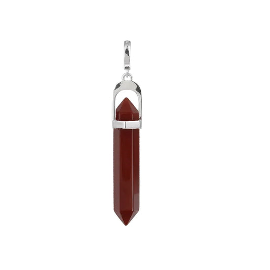 Anhänger Carneol (gebr.) Stift, 5,4cm, rhodiniert, Vario-Clip - MeinSchmuckShop