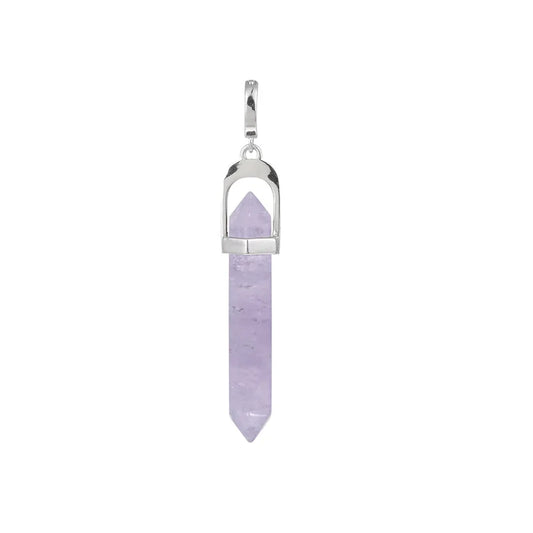 Anhänger Amethyst-Stift, 5,4cm, rhodiniert, Vario-Clip - MeinSchmuckShop
