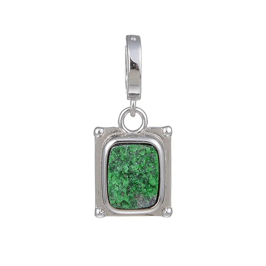 Anhänger Uwarowit, Rechteck (9 x 7mm), 2,5cm, rhodiniert, Vario-Clip - MeinSchmuckShop