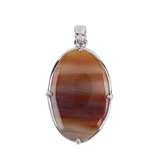 Anhänger Carneol Oval (40 x 25mm), 5,2cm, rhodiniert - MeinSchmuckShop