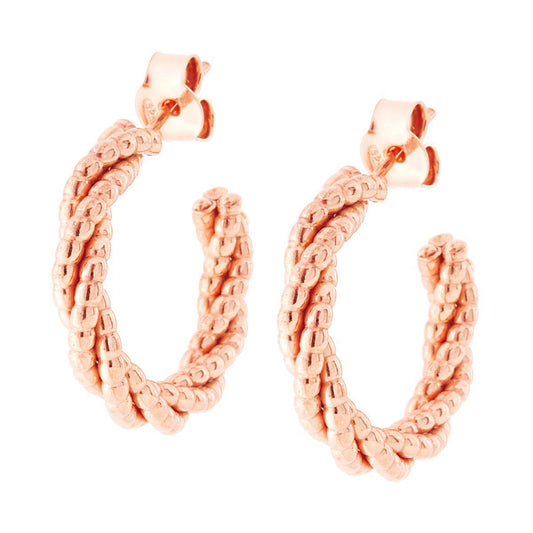 Ohrringe Doppelring Filigran Torchon Draht mm 23 aus Silber 925 Roségold galvanisiert - MeinSchmuckShop