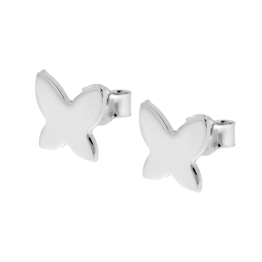 Schlichte Schmetterlings-Ohrringe aus Silber 925, rhodiniert. - MeinSchmuckShop