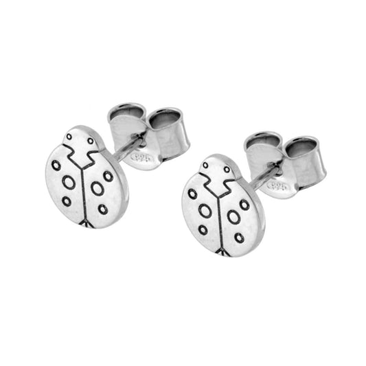 Ohrstecker Marienkäfer aus 925er Silber, galvanisch rhodiniert - MeinSchmuckShop